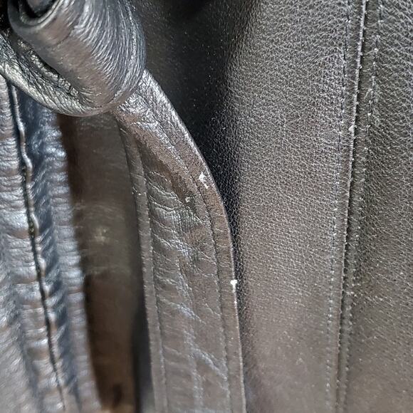 Sonoma Leather Coat Black Full Zip Belted Women M - Picture 6 of 8